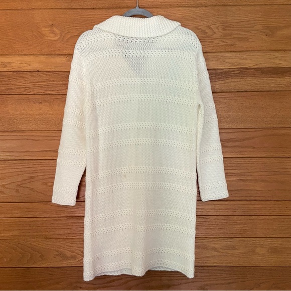 Vintage 60s Carol Brent cream button front longline cardigan sweater - Picture 4 of 6